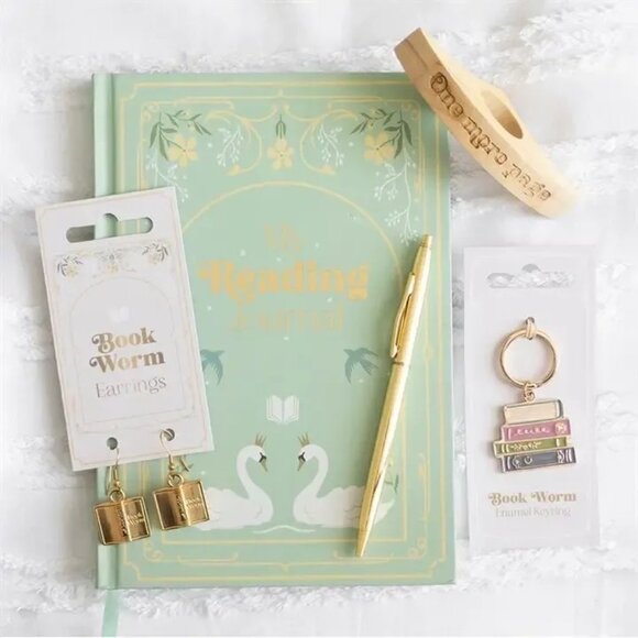 ($7) Book Worm Earrings - Picture 5 of 5